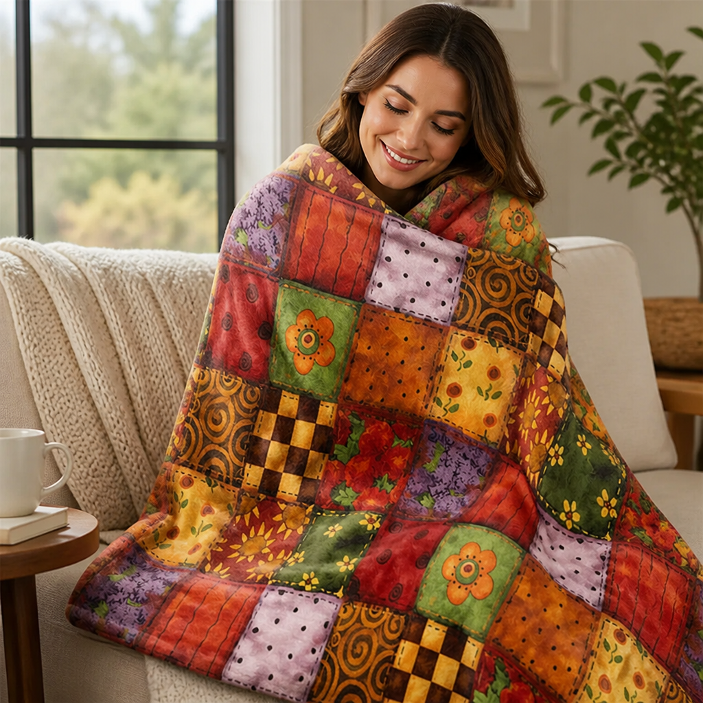 Floral Flannel Blanket | Plush Soft Throw with Vibrant Floral Print | Machine Washable, Fade-Resistant Cosy Comfort