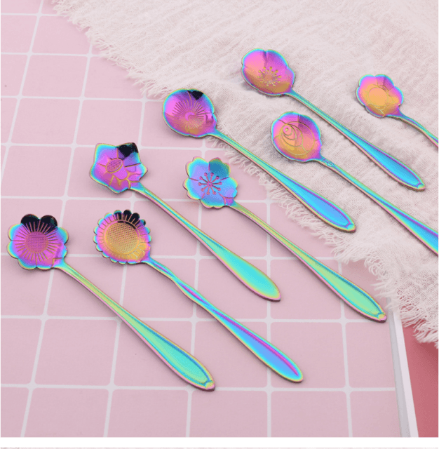 Flower Spoon Set | Eight Petal Bowls With Tapered Handles