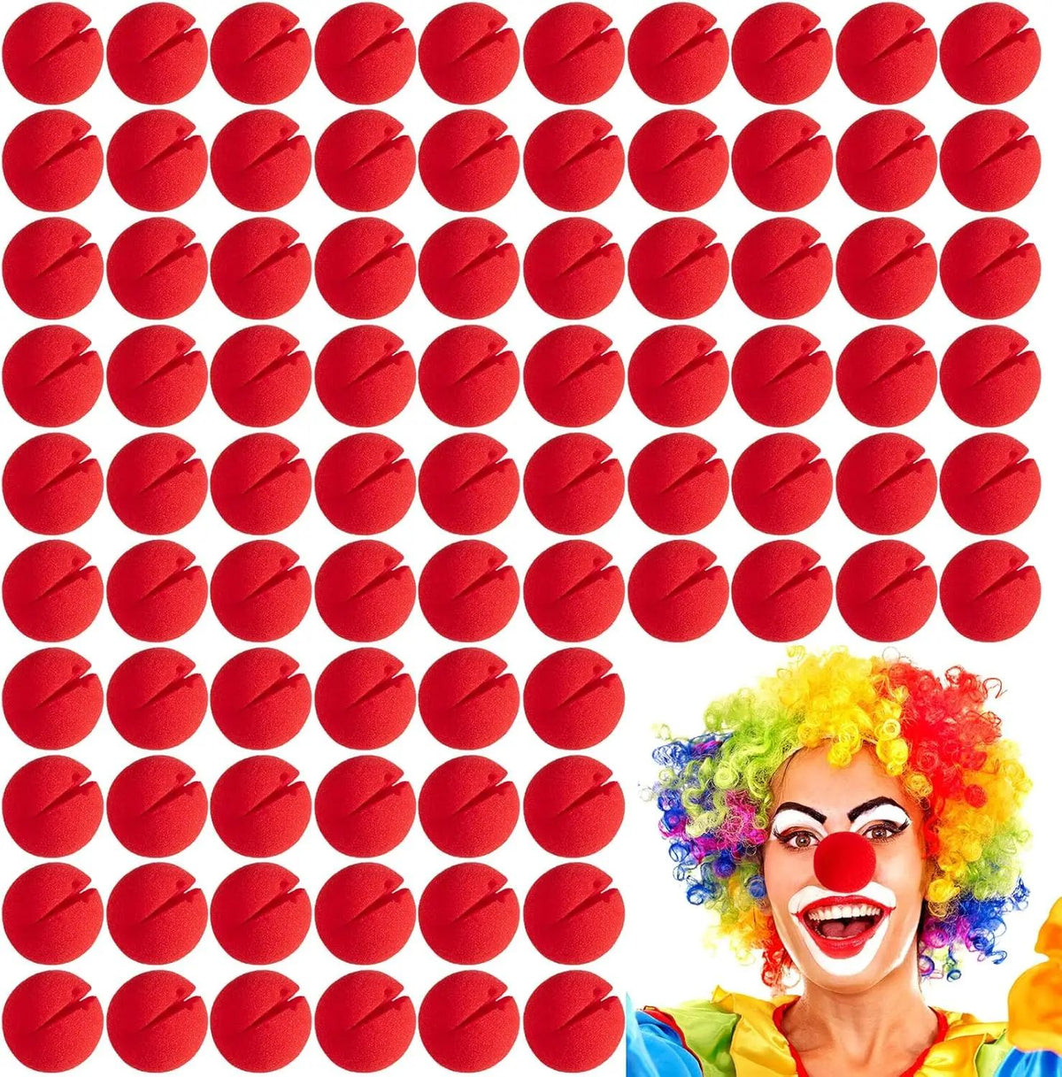 Foam Clown Nose Costume Prop | Soft Lightweight Foam Design | Available in Packs of 1 to 7 for Cosplay, Parties & Halloween