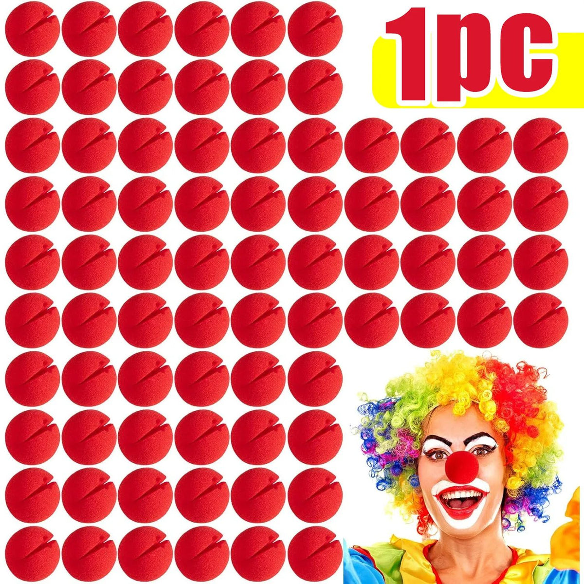 Foam Clown Nose Costume Prop | Soft Lightweight Foam Design | Available in Packs of 1 to 7 for Cosplay, Parties & Halloween