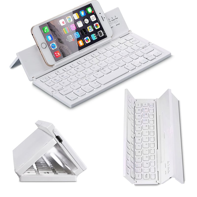 Foldable Bluetooth Keyboard | Built-In Tablet & Phone Stand | 180mAh Battery Lasts 60+ Days Per Charge, Type-C