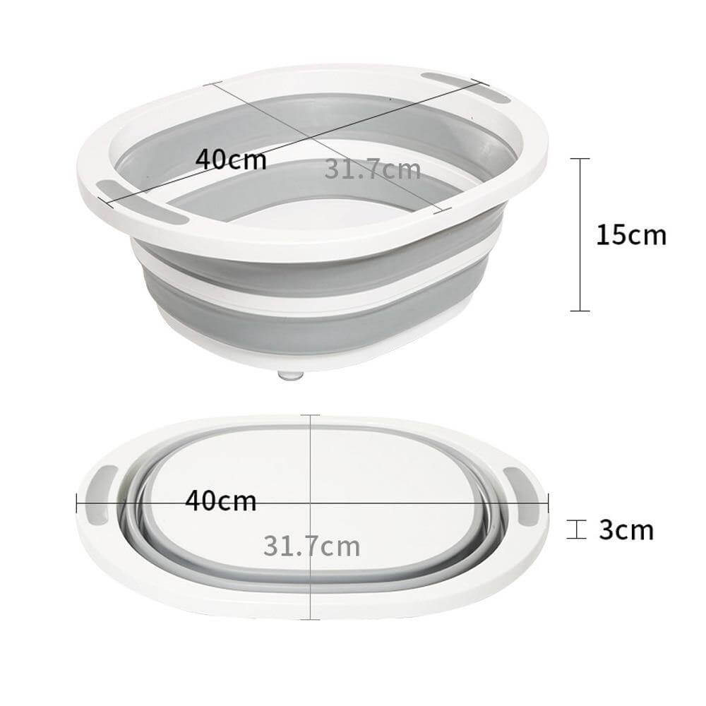 Foldable Cutting Board Silicone Non-Slip 3-in-1 with Built-In Drain Plug