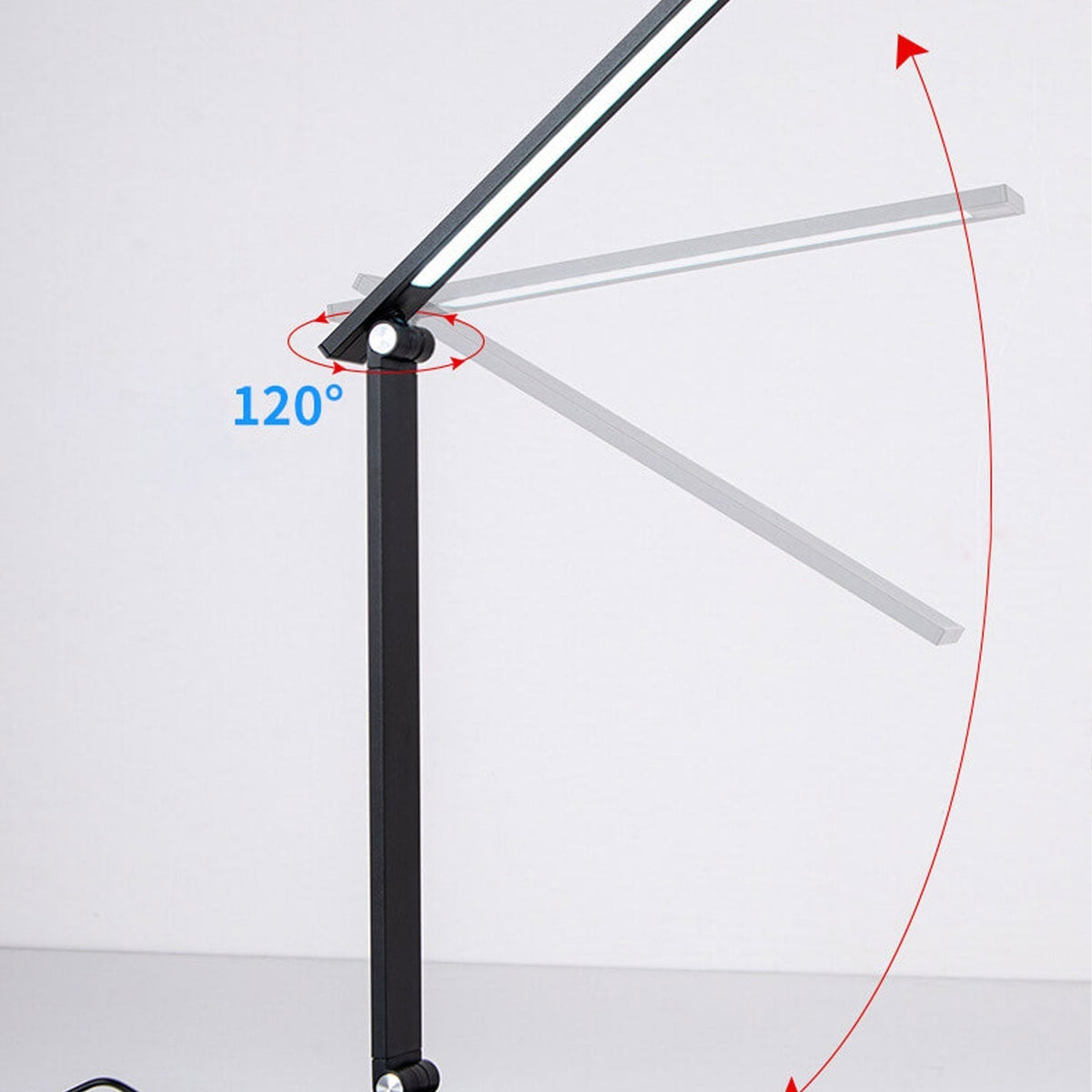 Foldable LED Desk Lamp Aluminium | Touch Dimmer, USB Powered | Adjustable Folding Arm, Available in Black or White Finish
