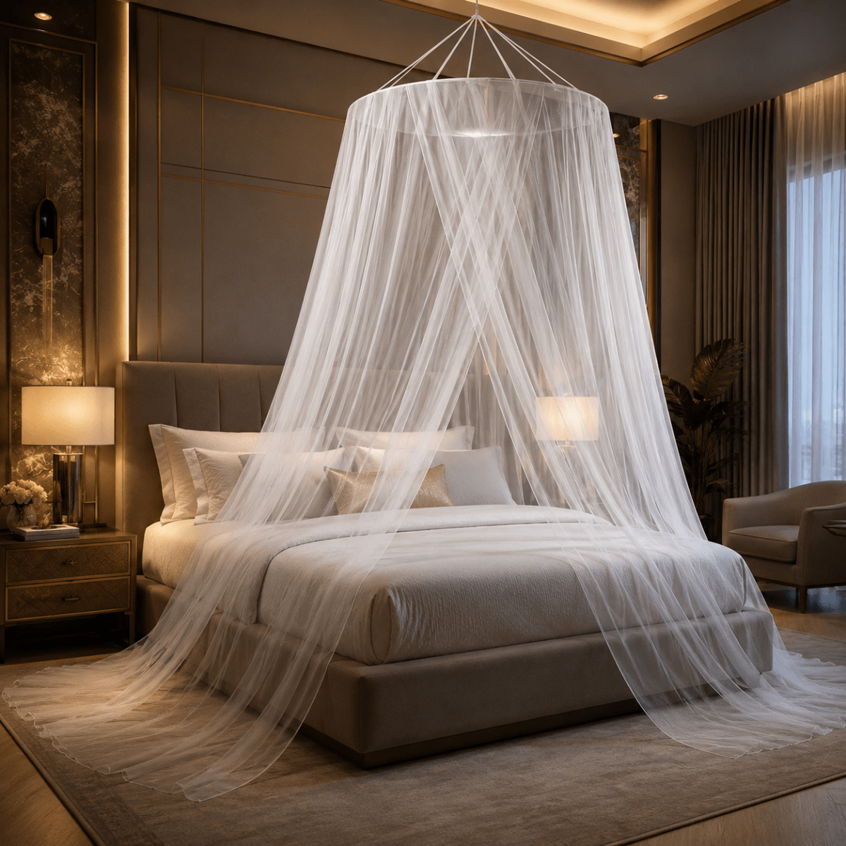 Foldable Mosquito Net | Round Dome Canopy Bed Curtain