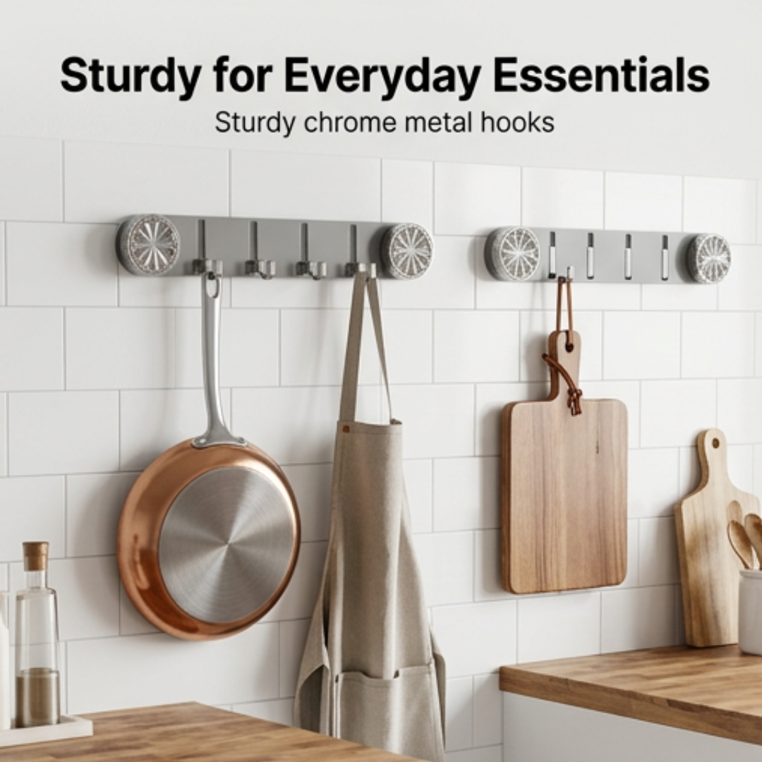 Foldable Self-Adhesive Wall Hook Rack | WallEase No-Drill Design