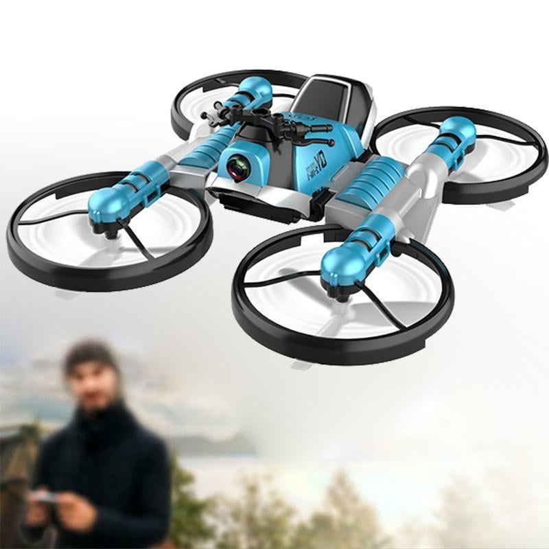 Folding RC Drone Convertible Motorcycle WiFi Camera with One-Key Takeoff