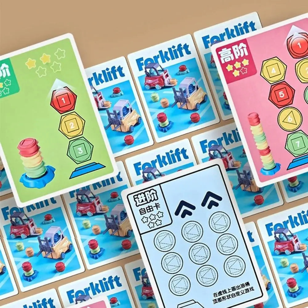Forklift Crazy Game | Toy Forklift Stacking Race with Challenge Cards and Bell