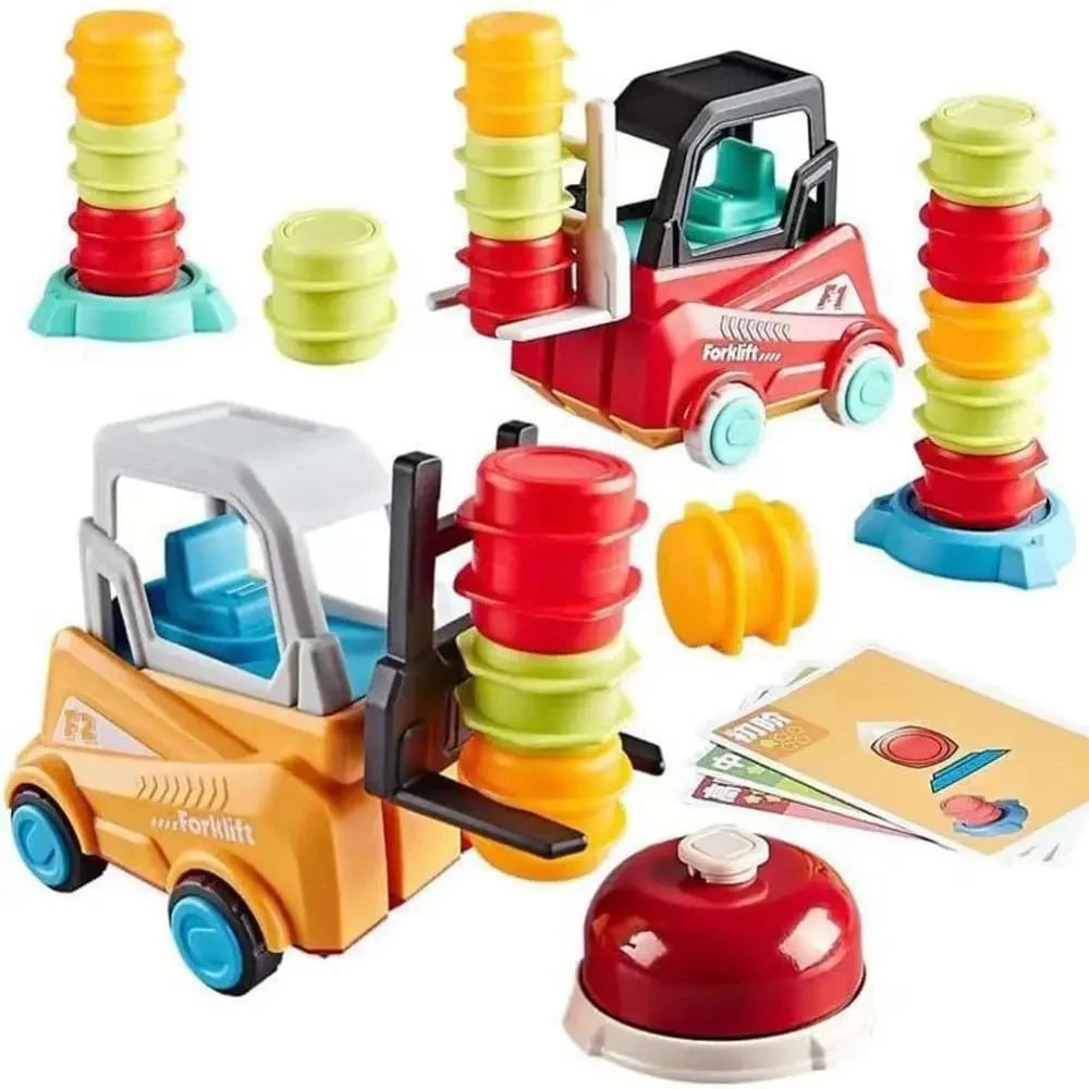 Forklift Crazy Game | Toy Forklift Stacking Race with Challenge Cards and Bell