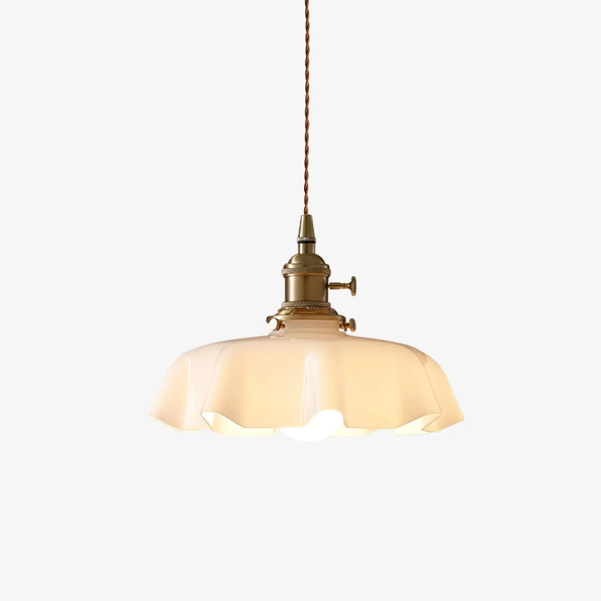 French Pendant Light | Scalloped Shade, Twisted Flex