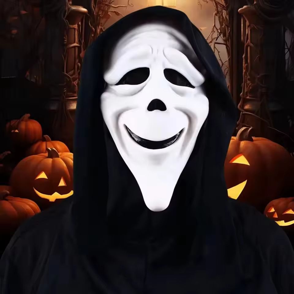 Full Head Scream Mask Halloween Costume | Creepy Red Tongue Design, Breathable Openings | Flexible Natural Latex