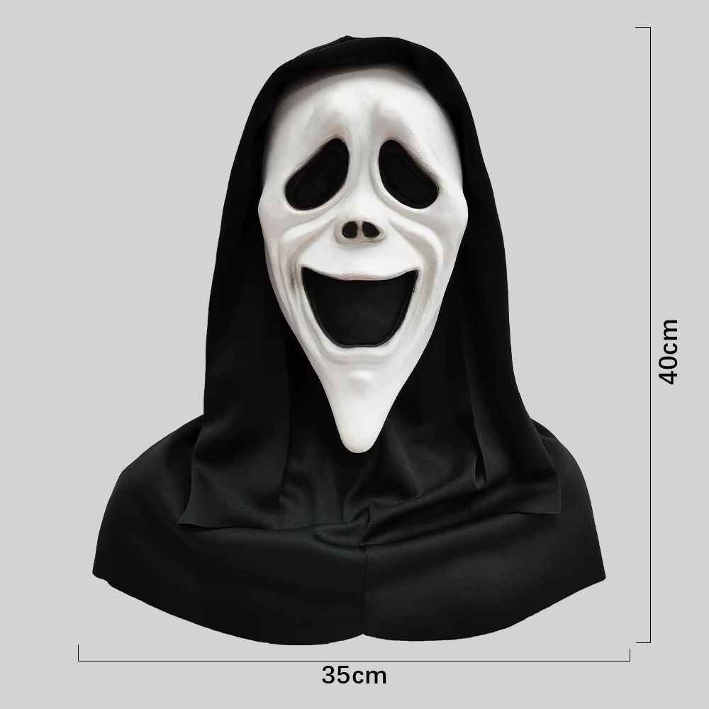 Full Head Scream Mask Halloween Costume | Creepy Red Tongue Design, Breathable Openings | Flexible Natural Latex