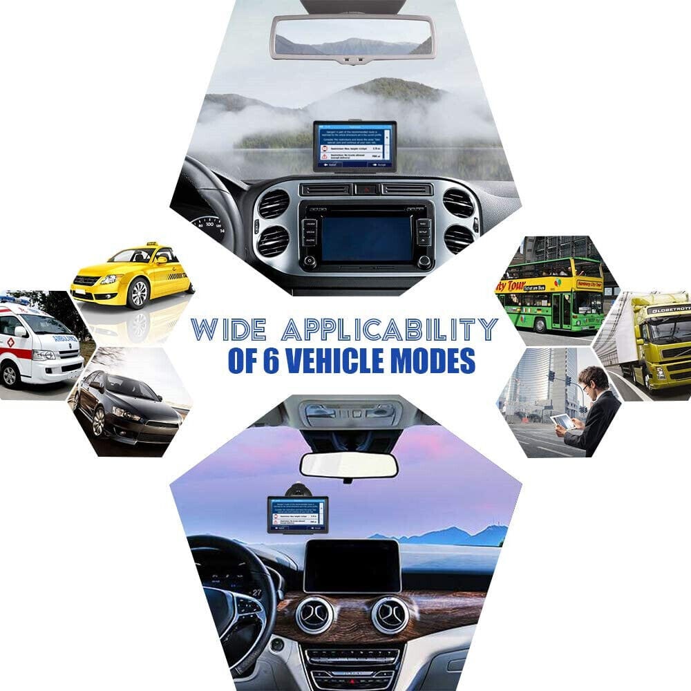 GPS Navigation System | Live Traffic Updates, Lane Guidance & Speed Camera Alerts | Pre-Loaded UK & EU Maps for Cars & Trucks