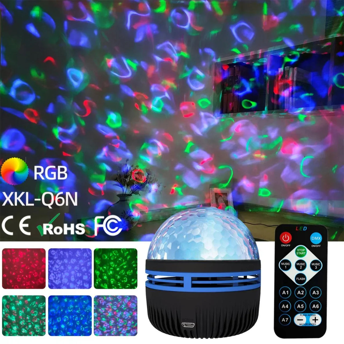 Galaxy Projector Light | 14 Light Effects, Music Sync & Remote Control | USB Powered, 360-Degree Rotation for Bedroom