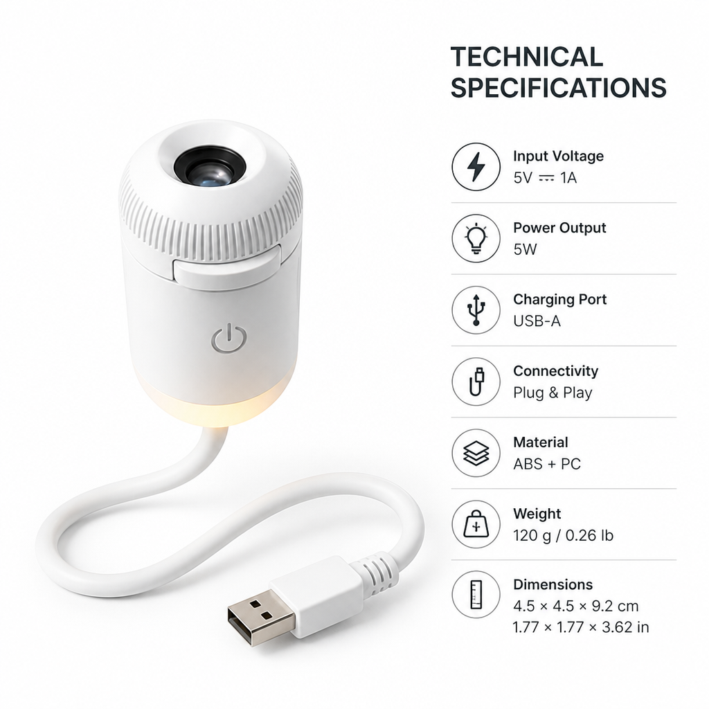 Galaxy Projector Night Light USB Plug-In Multi-Scene with 360° Gooseneck