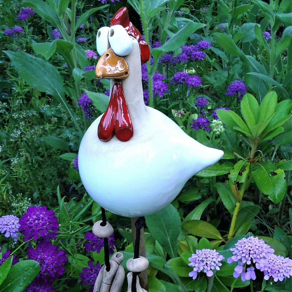 Garden Chicken Ornaments Resin | Pack of Two, Five Colour Options