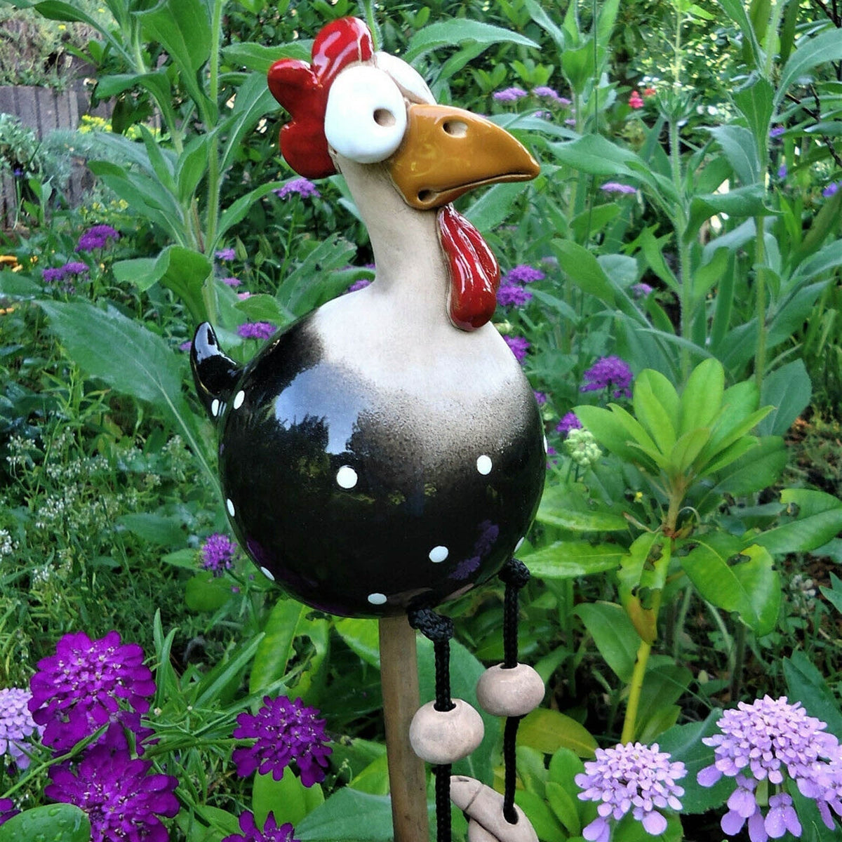 Garden Chicken Ornaments Resin | Pack of Two, Five Colour Options