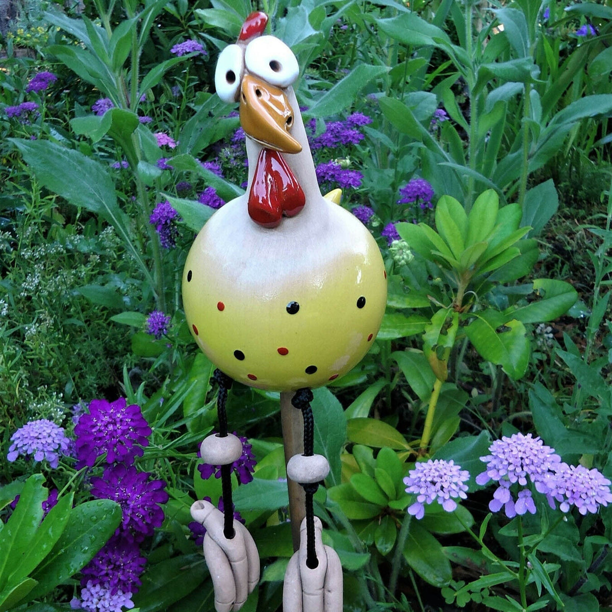 Garden Chicken Ornaments Resin | Pack of Two, Five Colour Options