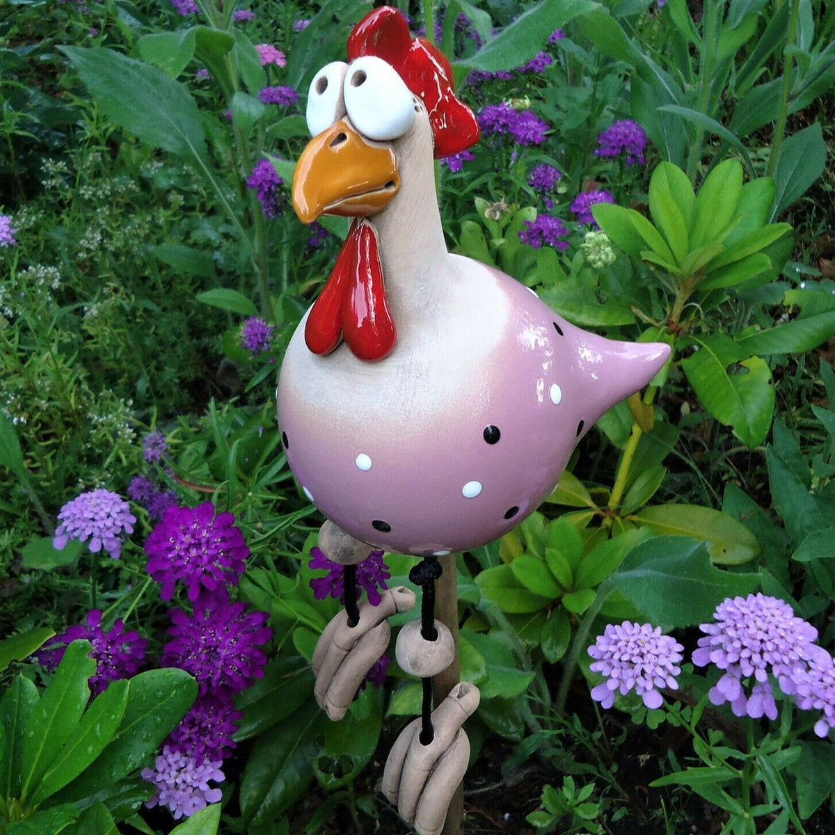 Garden Chicken Ornaments Resin | Pack of Two, Five Colour Options
