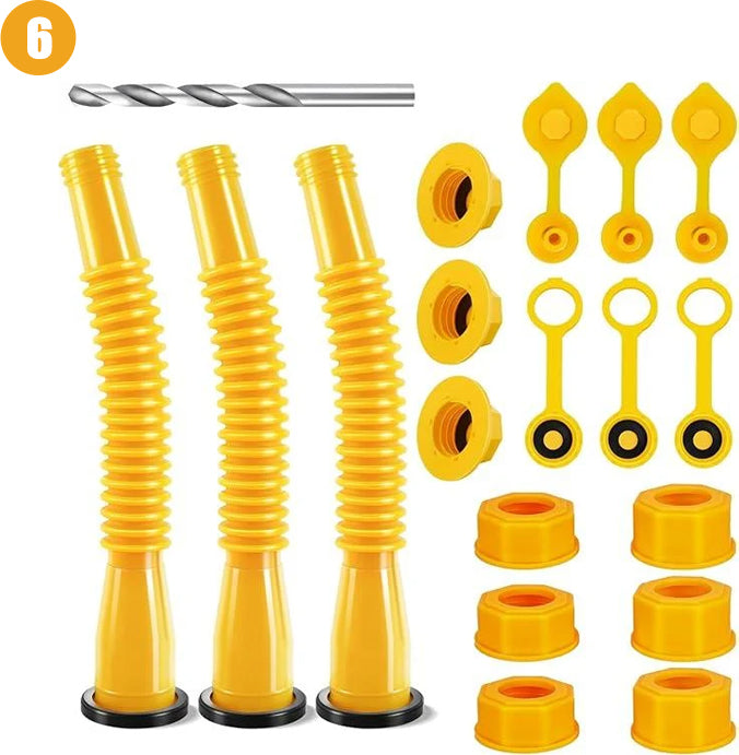 Gas Can Spout Replacement HDPE | Flexible Nozzle & Anti-Spill Cap | Fits Most Oil Cans, Leak-Free Seal, No Drilling Needed