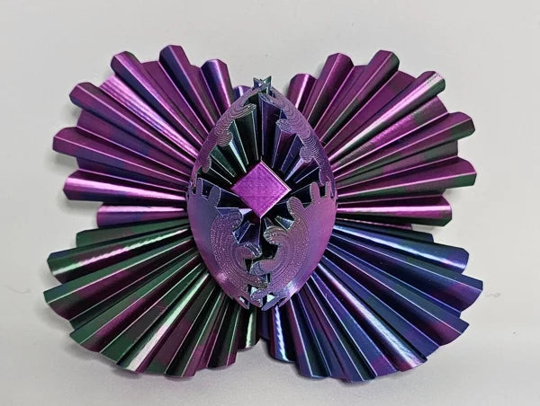 Gear Ball 3D | Printed Interlocking Gear Fidget Sphere with Colour-Shift Finish