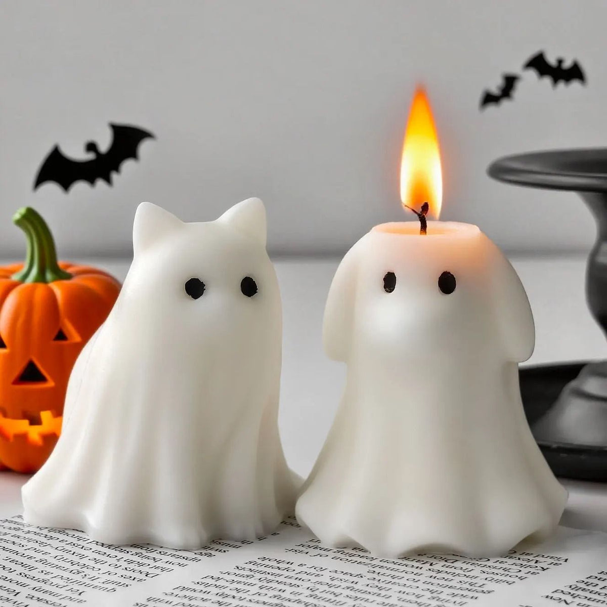 Ghost Candle Silicone Mould | Halloween Decoration Design | Flexible Reusable Mould for Wax, Resin and Soap Crafts