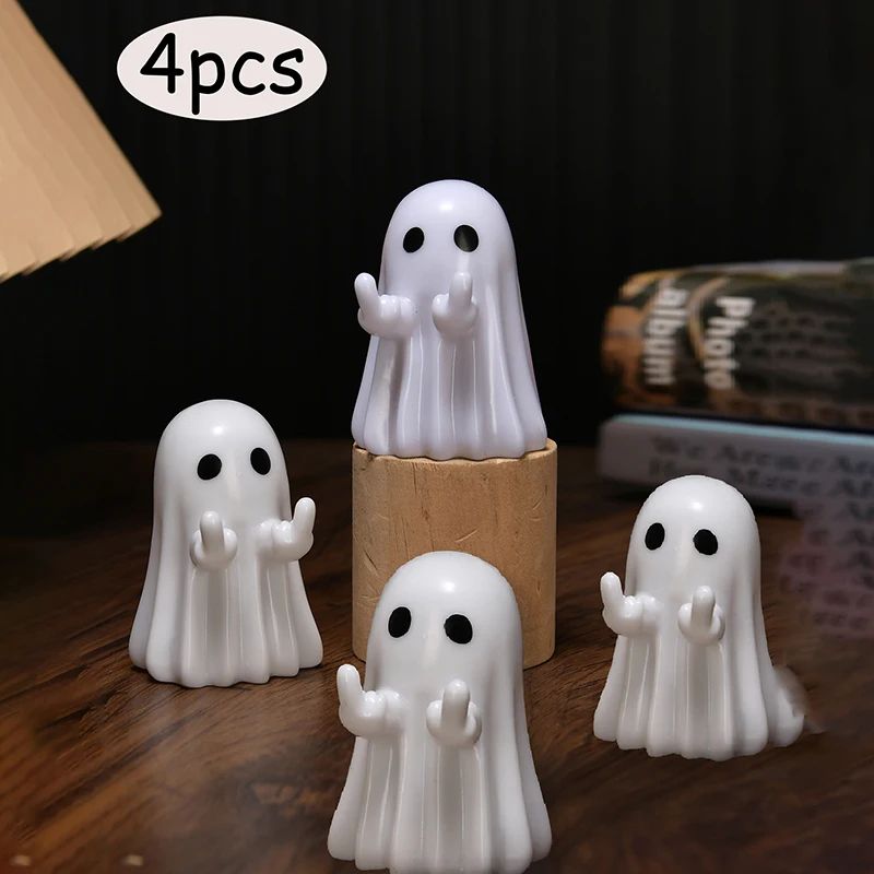 Ghost Figurine Halloween Decoration | Multi-Piece Sets Available | Resin Tabletop Ornament for Desks and Shelves