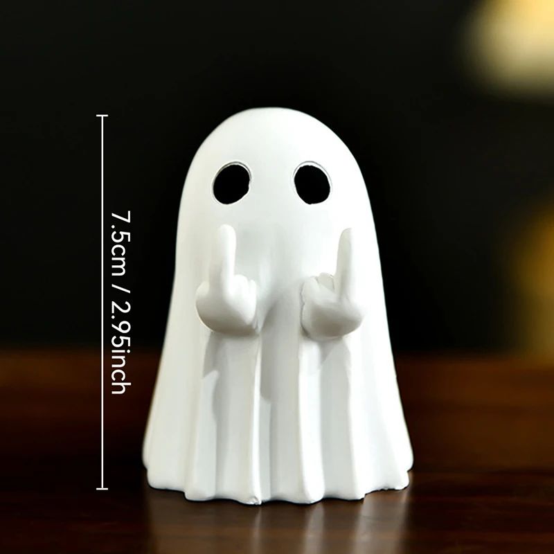 Ghost Figurine Halloween Decoration | Multi-Piece Sets Available | Resin Tabletop Ornament for Desks and Shelves