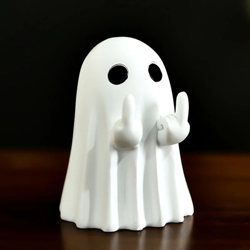 Ghost Figurine Halloween Decoration | Multi-Piece Sets Available | Resin Tabletop Ornament for Desks and Shelves