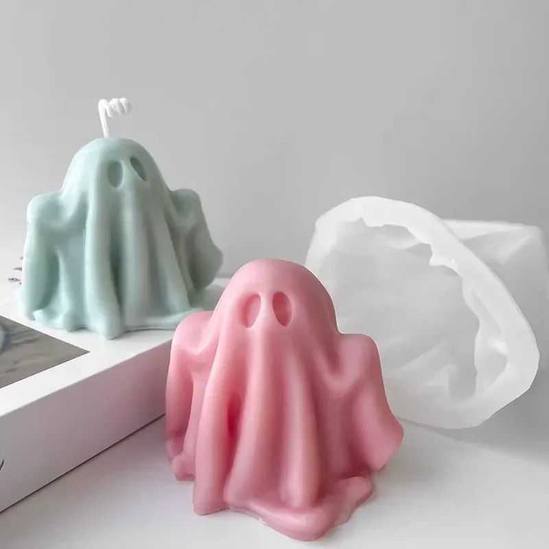 Ghost Silicone Candle Mould Halloween | Flexible, Reusable Design | For Wax, Resin, Soap & Plaster Crafts, Detailed Finish