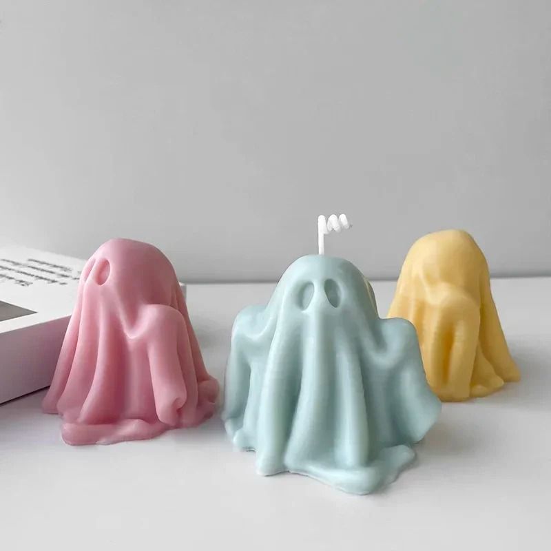 Ghost Silicone Candle Mould Halloween | Flexible, Reusable Design | For Wax, Resin, Soap & Plaster Crafts, Detailed Finish