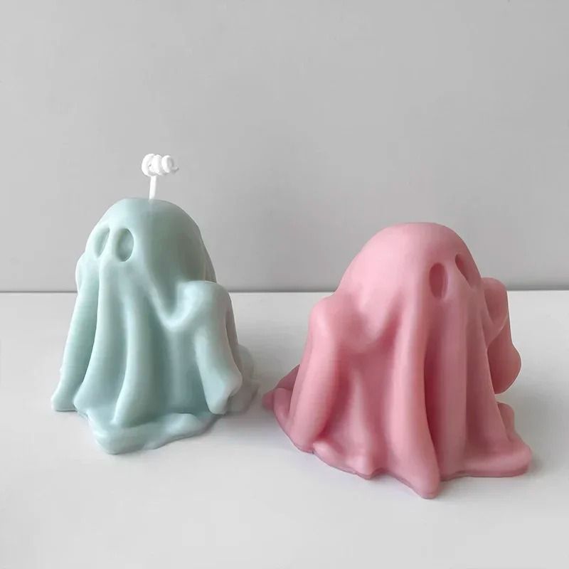 Ghost Silicone Candle Mould Halloween | Flexible, Reusable Design | For Wax, Resin, Soap & Plaster Crafts, Detailed Finish