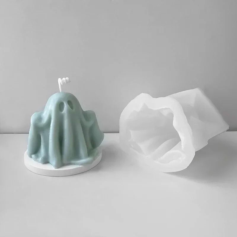 Ghost Silicone Candle Mould Halloween | Flexible, Reusable Design | For Wax, Resin, Soap & Plaster Crafts, Detailed Finish