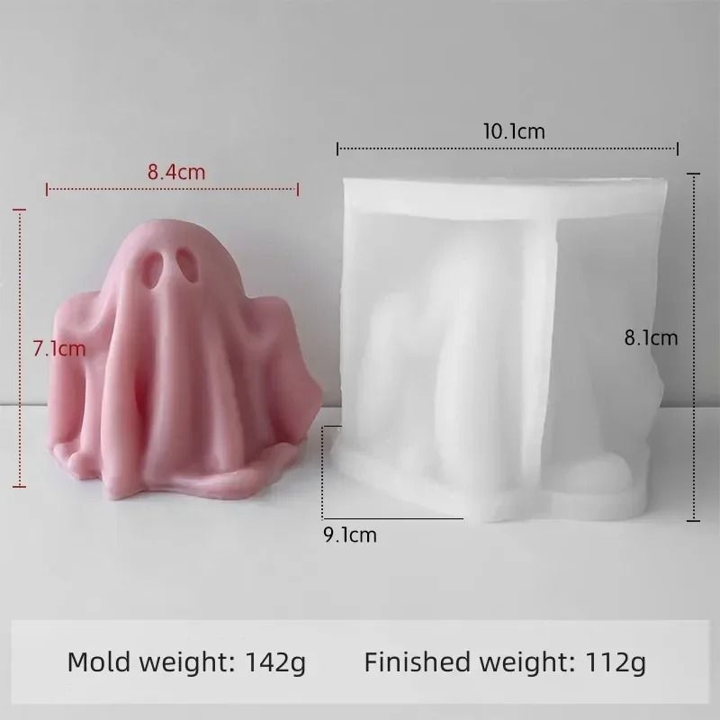 Ghost Silicone Candle Mould Halloween | Flexible, Reusable Design | For Wax, Resin, Soap & Plaster Crafts, Detailed Finish