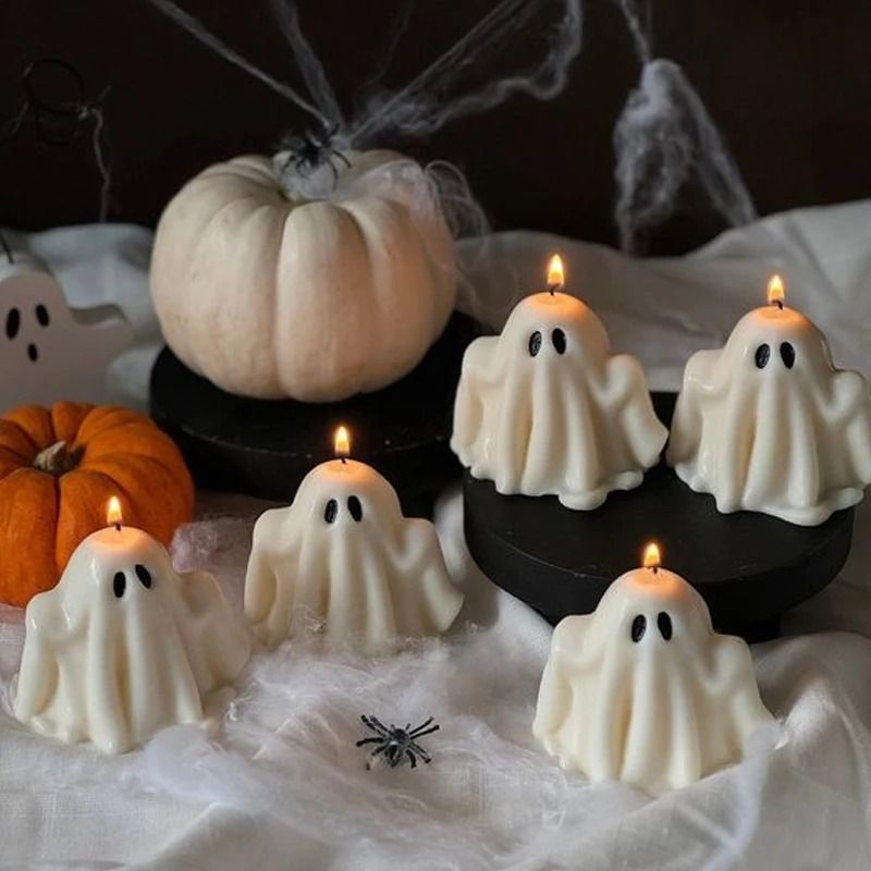 Ghost Silicone Candle Mould Halloween | Flexible, Reusable Design | For Wax, Resin, Soap & Plaster Crafts, Detailed Finish