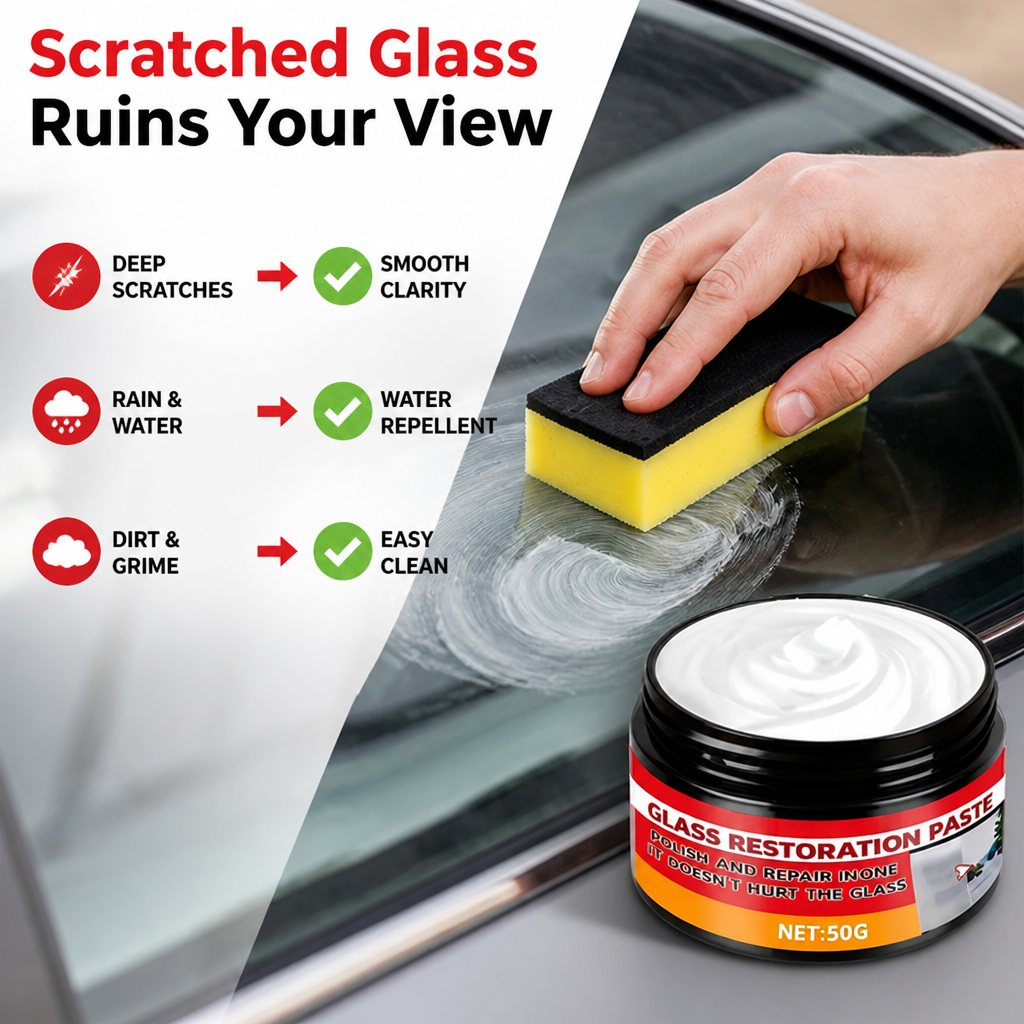 Glass Scratch Remover Paste Multi-Surface with Hydrophobic Coating