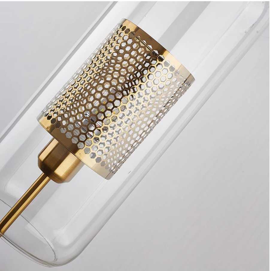 Glass Wall Lamp Metal Accent | Nordic Sculptural Design E27 | Soft Ambient Glow for Bedroom, Bathroom & Living Room