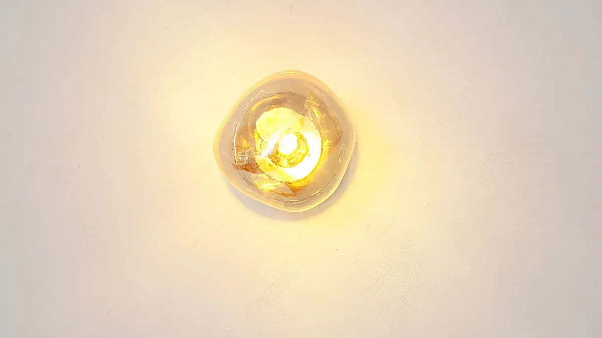 Glass Wall Lamp with Metal Frame | Two Sizes, Thin or Thick Glass | Soft Ambient Light for Bedrooms & Living Rooms