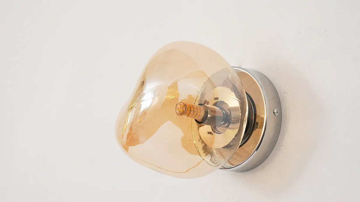 Glass Wall Lamp with Metal Frame | Two Sizes, Thin or Thick Glass | Soft Ambient Light for Bedrooms & Living Rooms