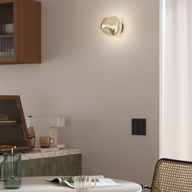 Glass Wall Lamp with Metal Frame | Two Sizes, Thin or Thick Glass | Soft Ambient Light for Bedrooms & Living Rooms