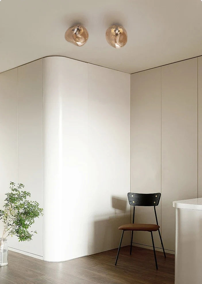 Glass Wall Lamp with Metal Frame | Two Sizes, Thin or Thick Glass | Soft Ambient Light for Bedrooms & Living Rooms