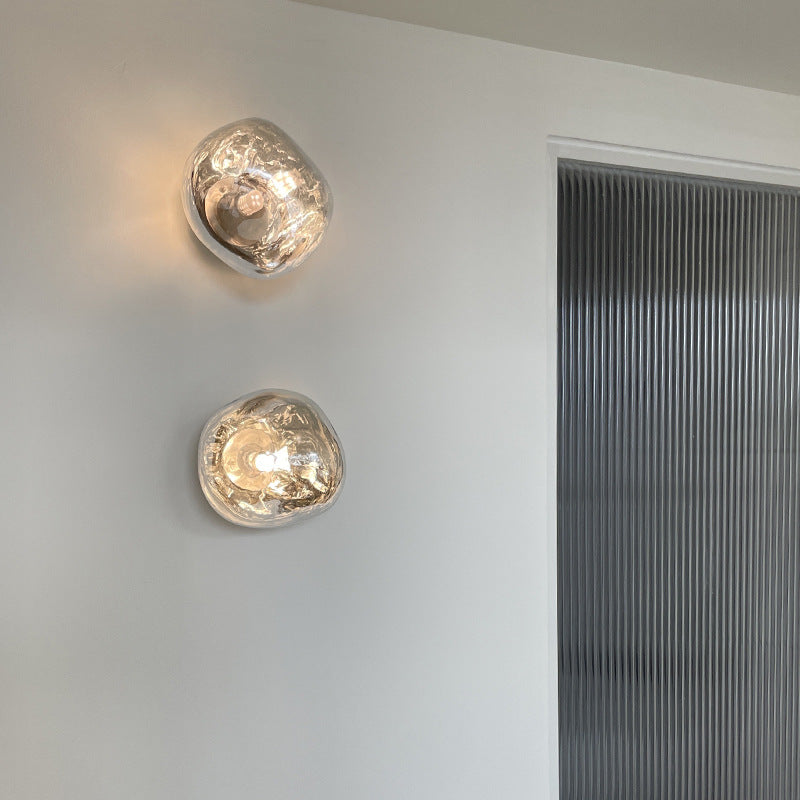 Glass Wall Lamp with Metal Frame | Two Sizes, Thin or Thick Glass | Soft Ambient Light for Bedrooms & Living Rooms