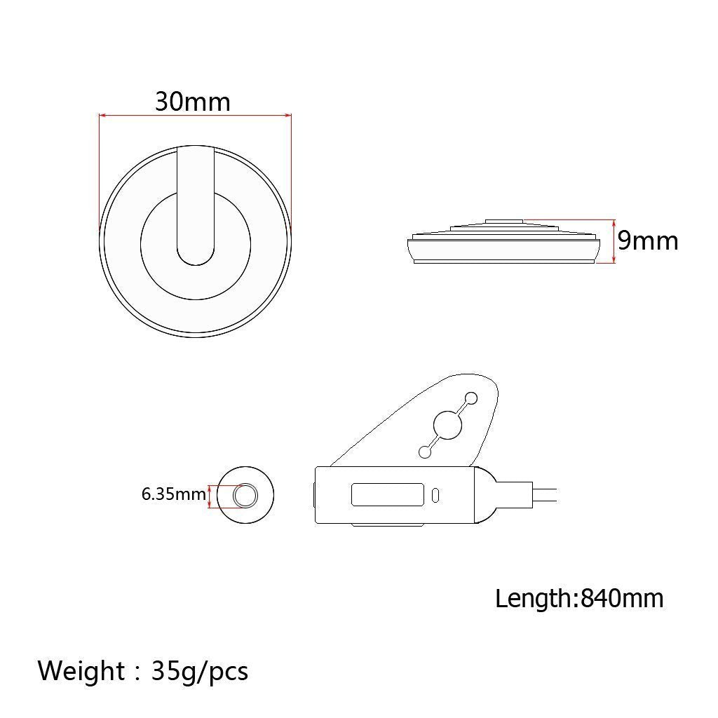 Guitar Pickup Mini Stick-On No Battery Multi-Instrument with Double-Sided Tape