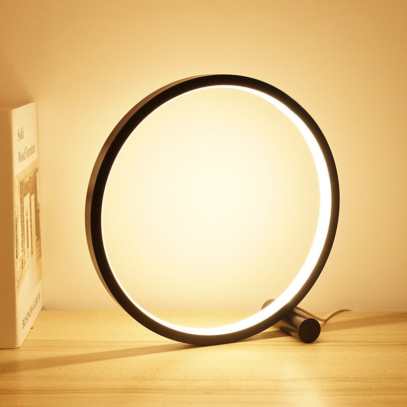 Bedside Lamps Dimmable LED Ring Design Aluminium with Two Light Colours 2