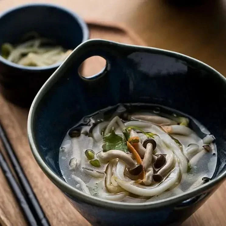 Ceramic Soup Bowl with Dual Handles | Deep Glazed Porcelain Design | Keeps Soups, Stews and Broths Warm Longer 5
