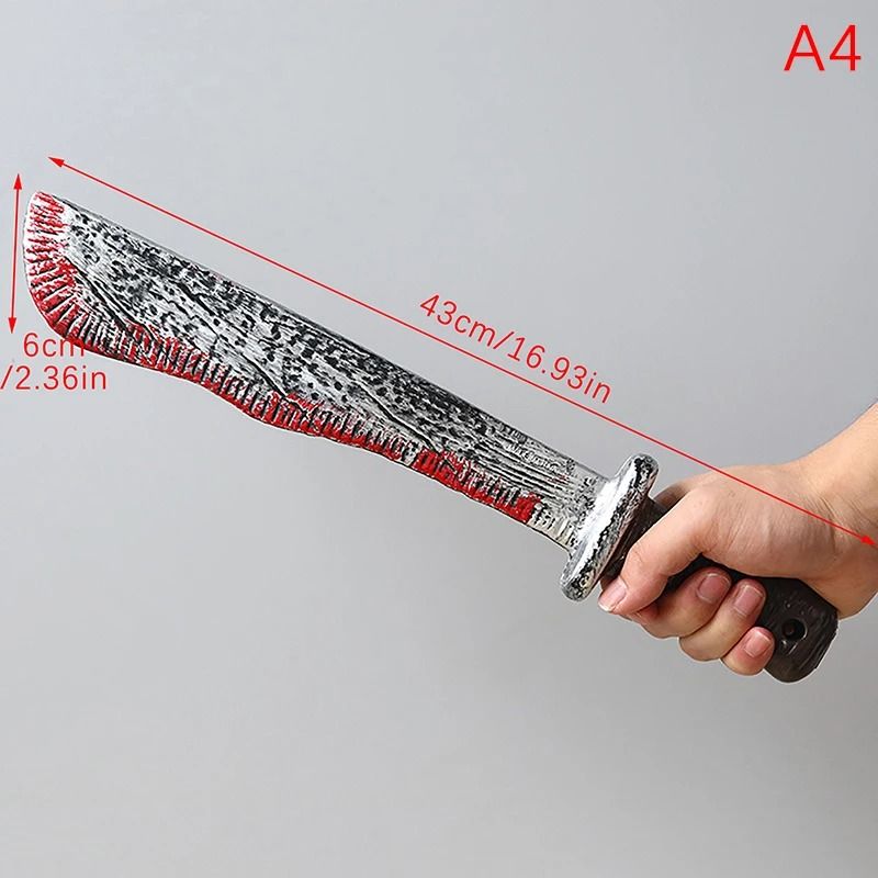 Halloween Axe Prop | Realistic Plastic Blade for Haunted House Decor and Cosplay | Lightweight and Reusable Design