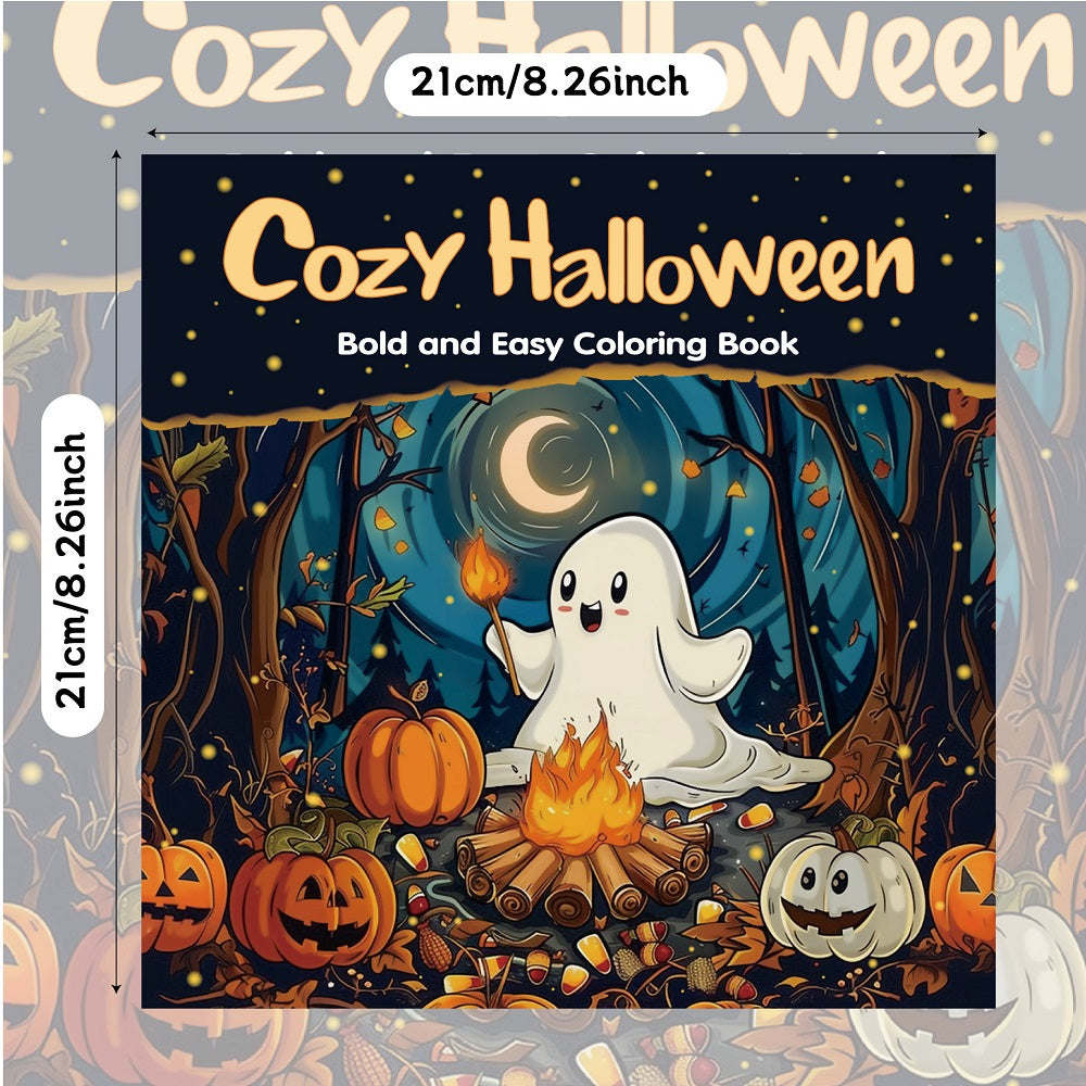 Halloween Colouring Book for Adults and Teens | Bold Easy Designs, Thick Single-Sided Paper | Mindful Stress Relief Gift