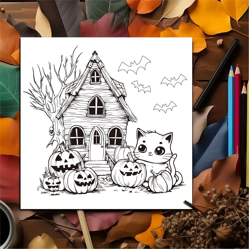 Halloween Colouring Book for Adults and Teens | Bold Easy Designs, Thick Single-Sided Paper | Mindful Stress Relief Gift