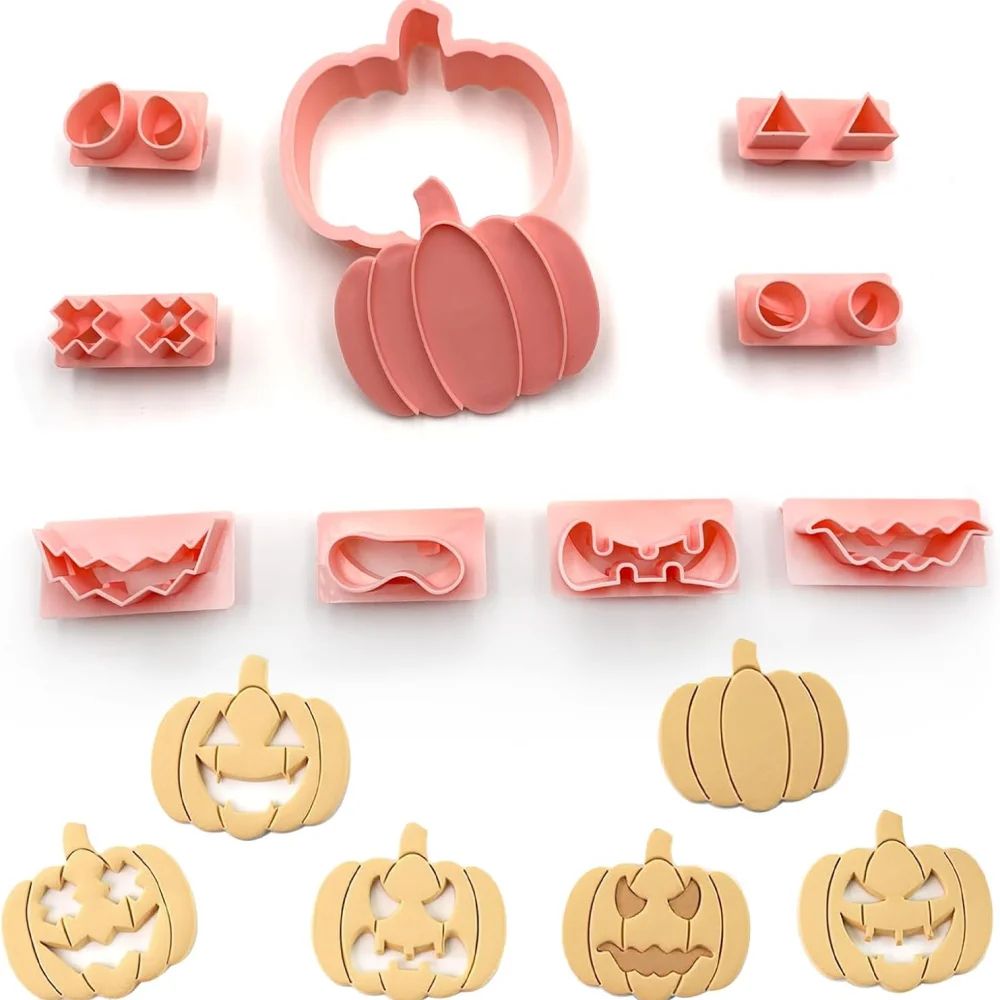 Halloween Mini Cookie Cutter Set | Pumpkin, Skull & Ghost Shapes | Stainless Steel Baking Molds for Fondant & Icing