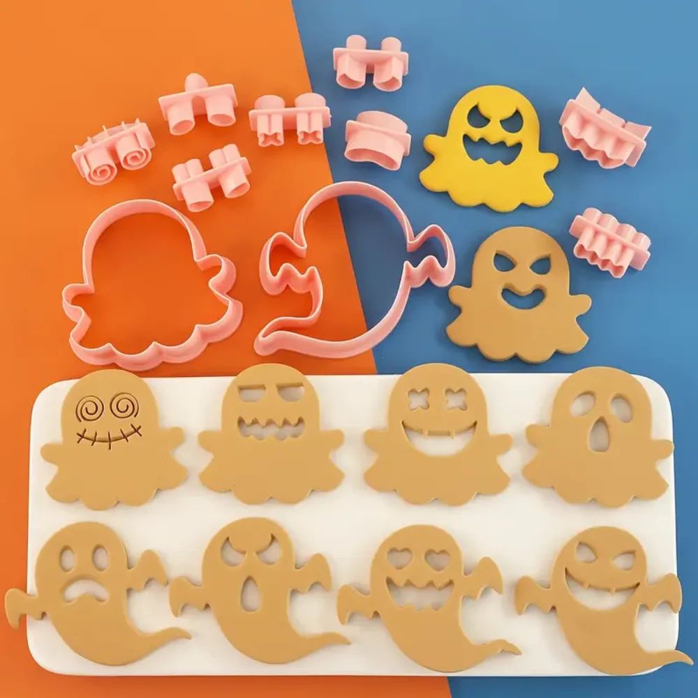 Halloween Mini Cookie Cutter Set | Pumpkin, Skull & Ghost Shapes | Stainless Steel Baking Molds for Fondant & Icing