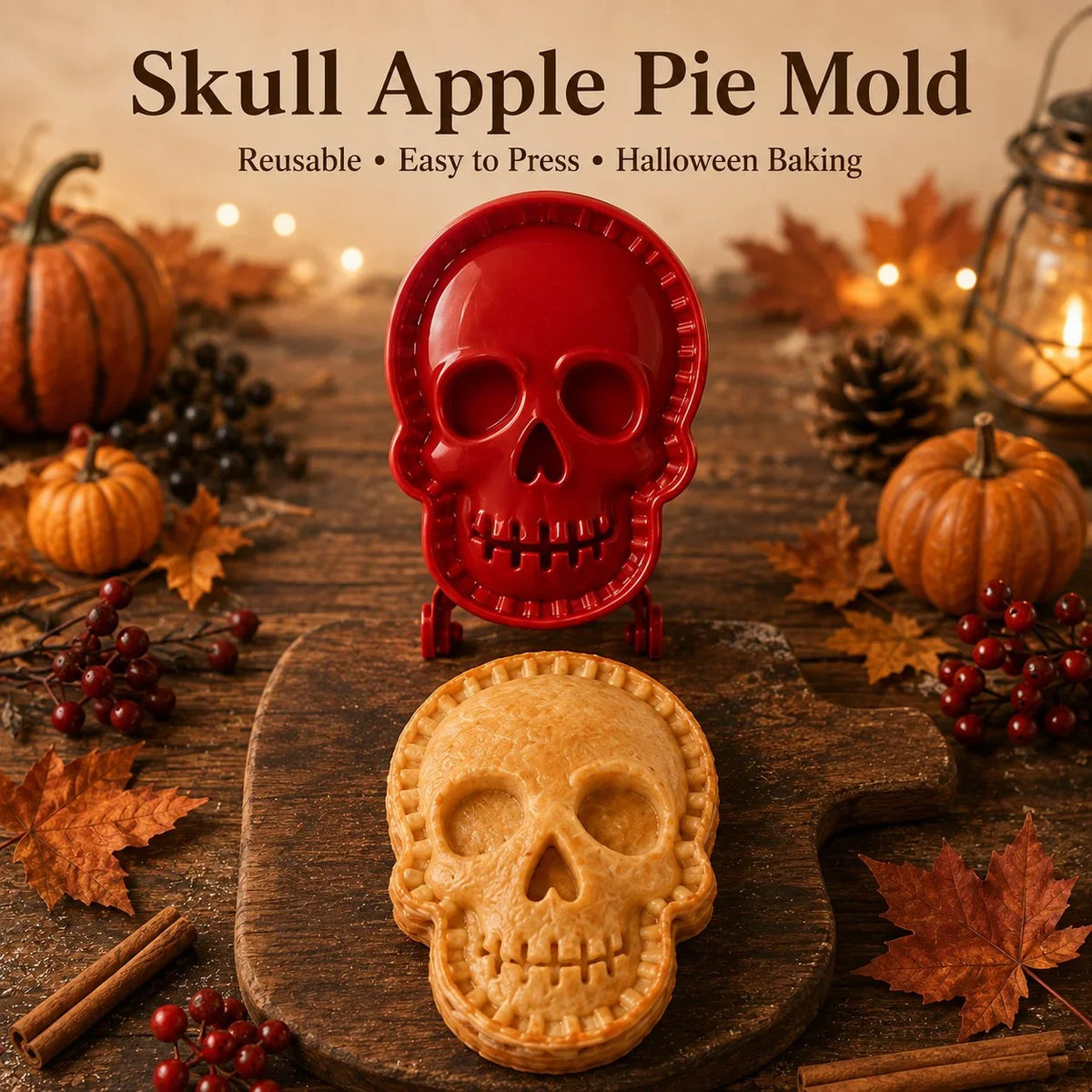 Halloween Pie Mould Hinged Plastic 8 Spooky Shapes with Snap-Seal Edges